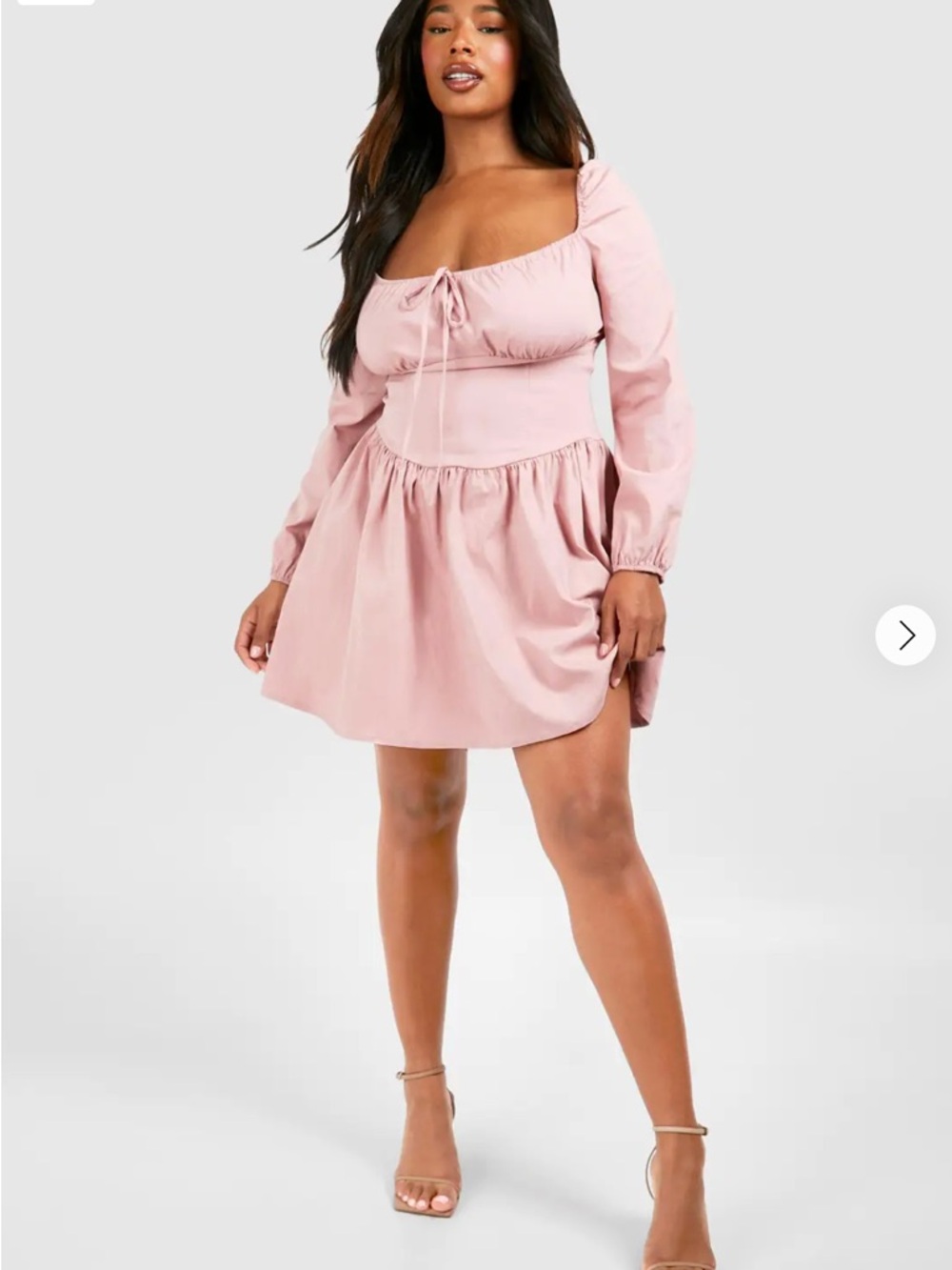 Boohoo Women's Dusty Rose Peasant Dress